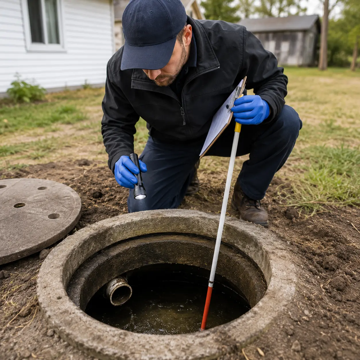 Septic system inspection on a rural property near Ingersoll